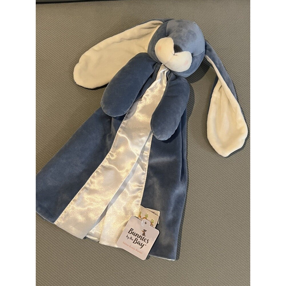 Bunnies By the Bay Nibble Buddy Blanket Security Bunny Rabbit Lovey Blue New